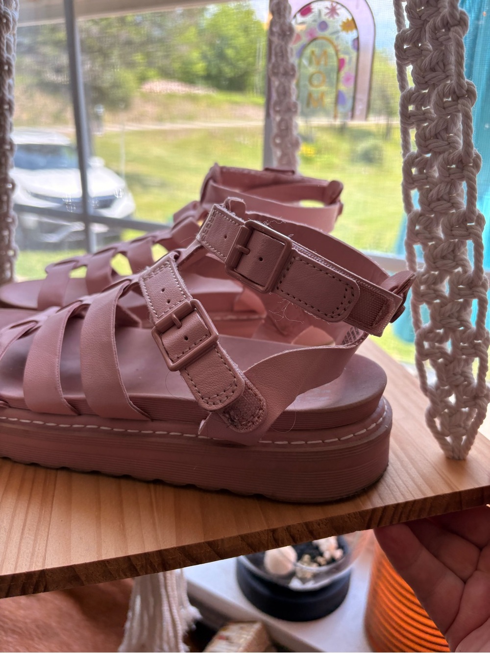 Steve Madden Mauve Pink Strappy Platform Sandals
